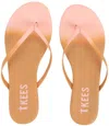 TKEES LEATHER FLIP FLOPS IN OMBRE (NUDE TO BLUSH PINK)