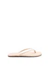 Tkees Glosses Leather Flip Flops In Beige