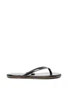 Tkees Glosses Womens Solid Patent Leather Flip-flops In Black