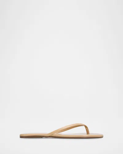 Tkees Lily Glossy Leather Flat Thong Sandals In Yellow