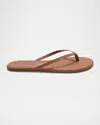 Tkees Lily Leather Square-toe Thong Sandals In Brown