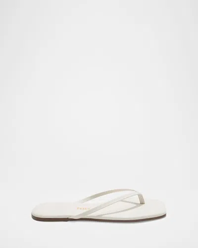 Tkees Lily Leather Square-toe Thong Sandals In White