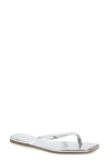 Tkees Lily Mirror Square Toe Flip Flop In Chrome