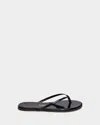 Tkees Lily Patent Leather Flip-flops In Black