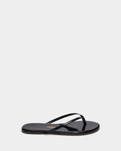 Tkees Lily Patent Leather Flip-flops In Black