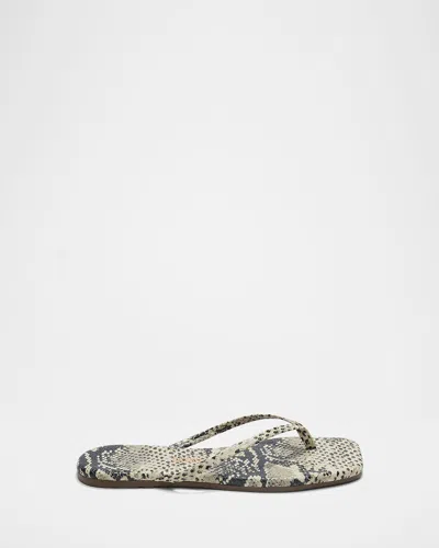 Tkees Lily Snakeskin-effect Vegan Leather Flip-flops In Animal Print