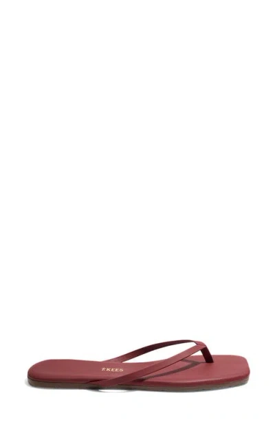 Tkees Lily Square Toe Flip Flop In Burgundy