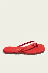 TKEES LILY SQUARE TOE FLIP FLOPS IN RED