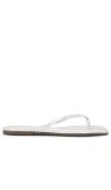 Tkees Lily Mirror Square Toe Flip Flop In 铬合金