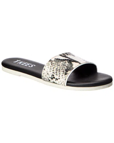 Tkees Lucas Snake-embossed Leather Sandal In Black