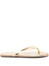 Tkees Square-toe Thong-strap Flat Sandals In Gold