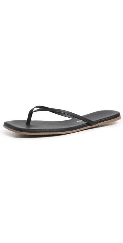 TKEES SQUARE TOE LILY FLIP FLOPS BLACK