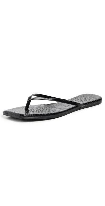 TKEES SQUARE TOE LILY FLIP FLOPS SABLE CROC