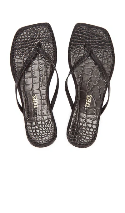 Tkees Square Toe Lily Sandal In Carob Croc