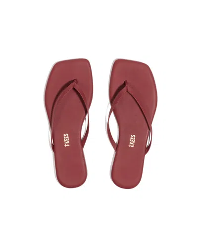 Tkees Square Toe Lily Sandals In Burgundy