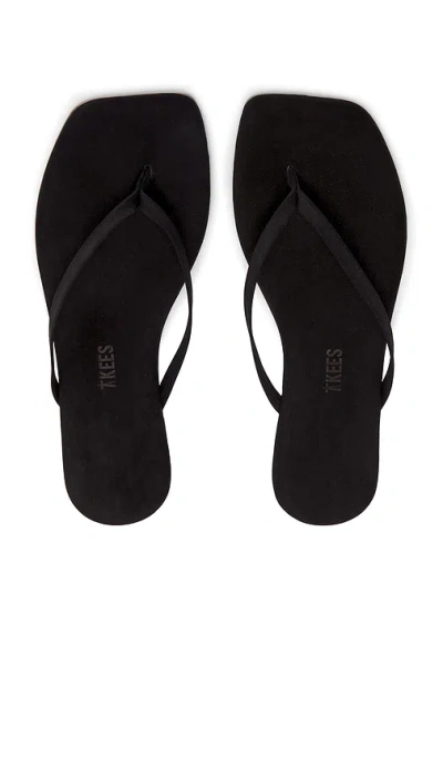 Tkees Square Toe Lily Suede Sandal In Black