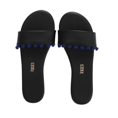 Tkees Women's Alex Pom Pom Slide In Valentina In Black