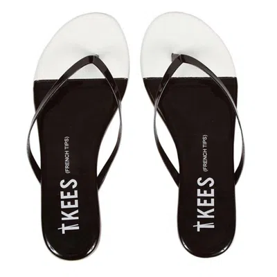 Tkees Women's French Tips Flip Flops In Black/white In Pink