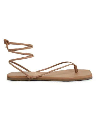 Tkees Women's Lilu Leather Square Toe Sandals In Brown