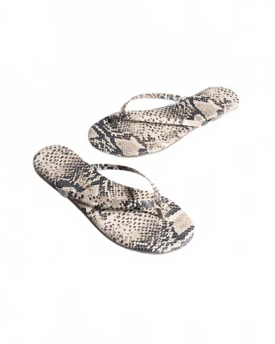 TKEES WOMEN'S LILY VEGAN ANIMAL FLIP FLOPS IN ANIMAL SANDSNAKE