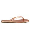 Tkees Women's Metallics Leather Flip Flops In Beach Pearl