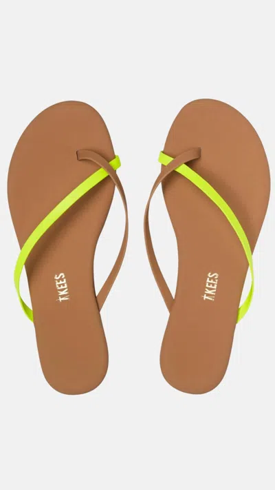 Tkees Women's Riley Sandals In Neon Yellow In Multi