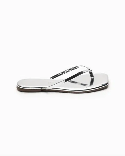 Tkees Women's Square Toe Lily Mirror Sandals In Chrome In Silver