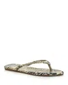Tkees Studio Exotic Snake-effect Leather Flip Flops In Sandsnake