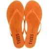 TKEES WOMEN'S SUEDE LEATHER THONG SANDALS IN CREAMS APRICOT