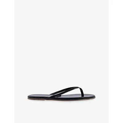 Tkees Womens Lily Nude Foundations Leather Flip-flops Black Gloss Eur 37 / 4 Uk