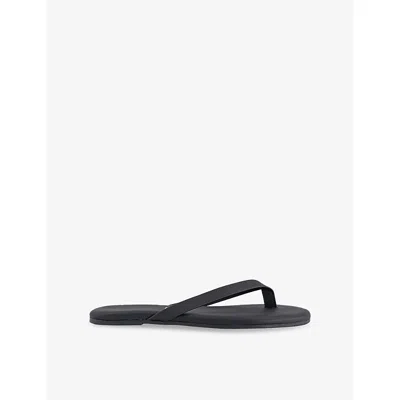 Tkees Womens Black The Boyfriend Leather Flip-flops Eur 41 / 8 Uk