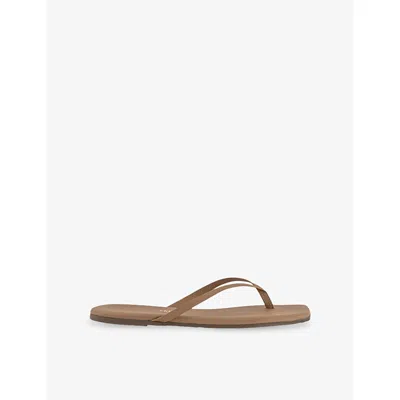 Tkees Womens Cocobutter Lily Leather Flips-flops Eur 38/5 Uk In Brown