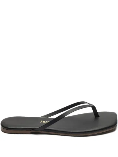 TKEES X TESSABIT LEATHER SQUARE-TOE SANDALS