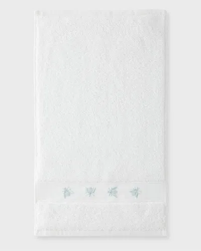 Tl At Home Mel Guest Towels, Set Of 2 In White/eucalyptus