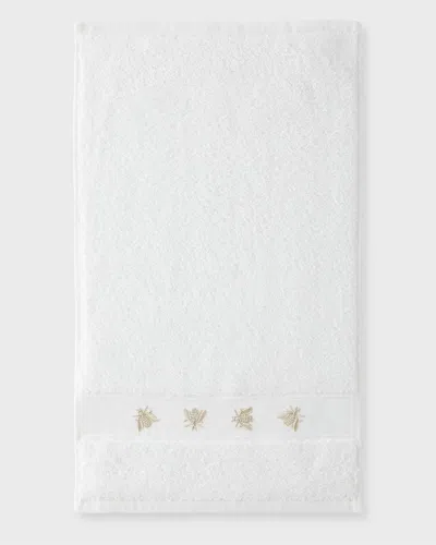 Tl At Home Mel Guest Towels, Set Of 2 In White/taupe