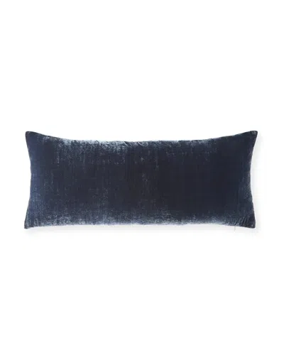 Tl At Home Silk Velvet Decorative Pillow, 15" X 36" In Blue