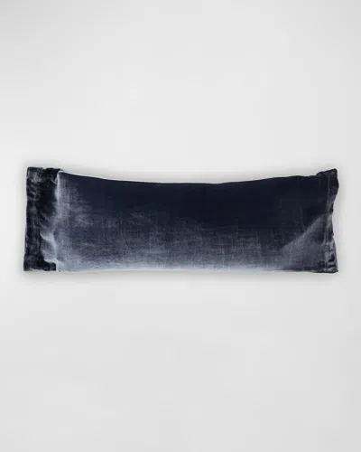Tl At Home Silk Velvet Opened-ended Pillow, 15" X 36" In Slate Blue