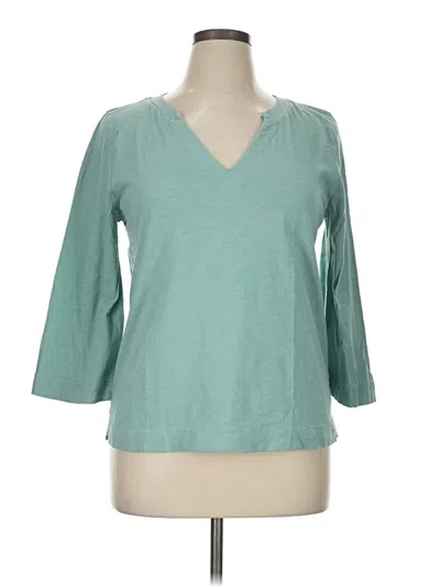 Pre-owned T.la 3/4 Sleeve Top Green V Neck Tops