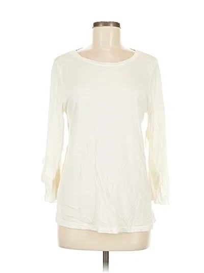 Pre-owned T.la 3/4 Sleeve Top Ivory Boatneck Tops In White