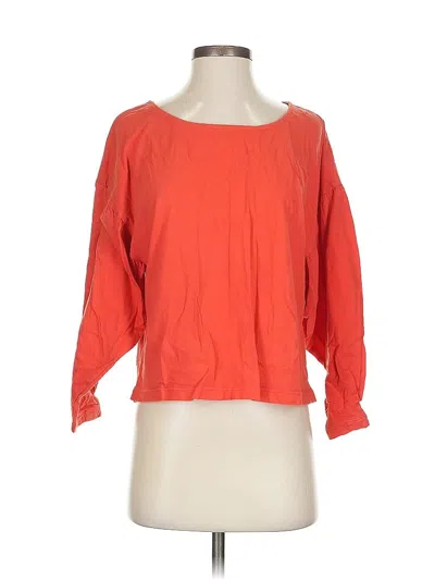 Pre-owned T.la 3/4 Sleeve Top Orange Boatneck Tops