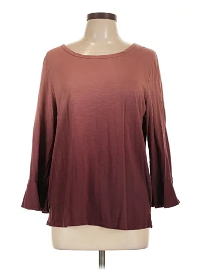 Pre-owned T.la 3/4 Sleeve T-shirt In Burgundy
