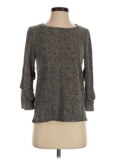 Pre-owned T.la Long Sleeve Blouse In Gray