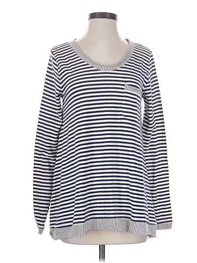 Pre-owned T.la Long Sleeve Top Blue V-neck Tops
