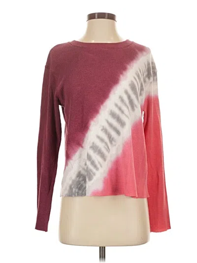 Pre-owned T.la Long Sleeve T-shirt In Burgundy