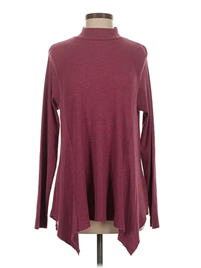 Pre-owned T.la Long Sleeve Turtleneck In Burgundy