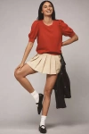 T.la Puff-sleeve Pullover In Red