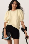 T.la Puff-sleeve Pullover In Yellow
