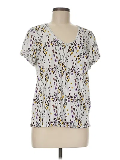 Pre-owned T.la Short Sleeve Blouse In Silver
