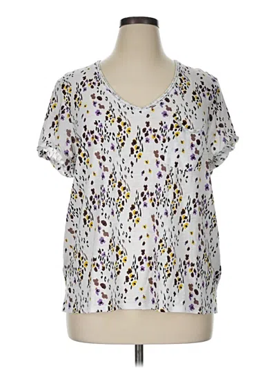 Pre-owned T.la Short Sleeve Blouse In Silver
