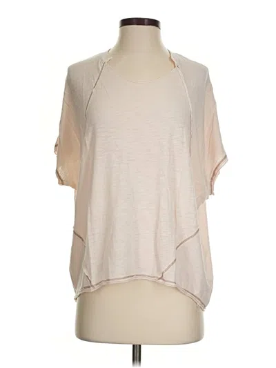Pre-owned T.la Short Sleeve Blouse In Tan